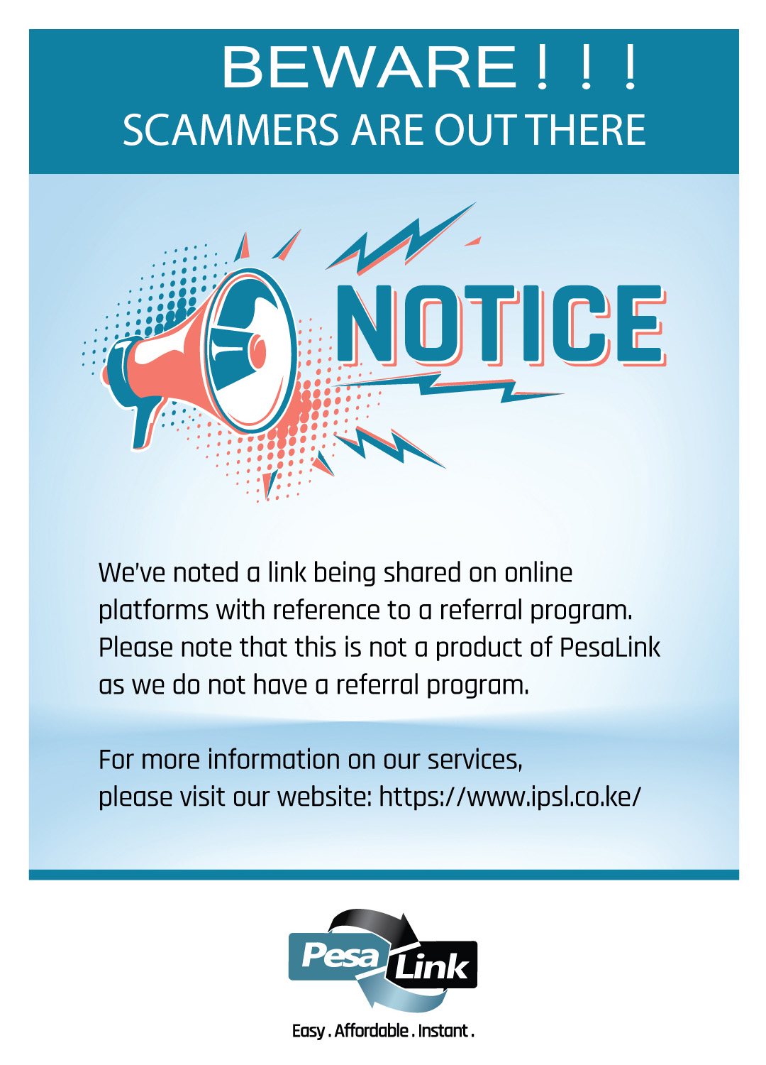 BEWARE - Scammers Are Out There